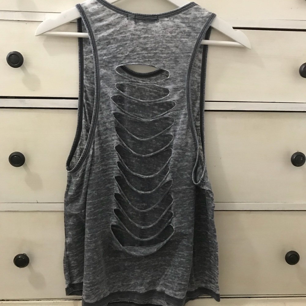 Gray burnout back slashed tank